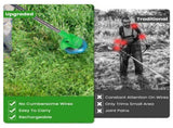 21V 300W Cordless Grass Trimmer Rechargeable Lawn Mower 18000M/Min Weed Cutter with Saw Blade 2 16783490