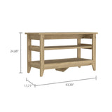 Vilna Storage Bench, Two Open Shelves, Four Legs B128P148830