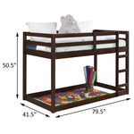 ZUN Espresso Twin Loft Bed with Ladder B062P181274