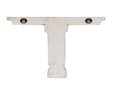 13.8x9.1x11.4" Distressed Brown and White Wooden Wall Shelf with Corbel Design W2078P223131