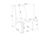 Set of 2 Leatherette Upholstered Side Chairs, White and Chrome B016P224568