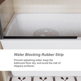 32.in W x 55.in H Shower Door Bathtub, 1/4 inch Thick Bohemian PatternTempered Glass Shower Door W3048P354730