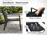 3-Piece Outdoor Bistro Set, Breathable Textilene Chairs & Glass Coffee Table for Patio 03208194