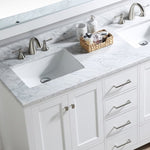 ZUN Bathroom Vanity Cabinet set 60 inches Double sink, Bathroom Storage Carrara White Marble Countertop W105958955