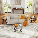 ZUN 3 Piece Tempered Glass Surface Coffee Table Set, Decor Coffee Table Round End Side Table with Sturdy W2167P220517