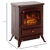 22" Electric Fireplace Heater, Freestanding Fire Place Stove with Realistic LED Flames and Logs, and 13981380