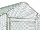 ZUN Large Metal Chicken Coop, Walk-in Chicken Run,Galvanized Wire Poultry Chicken Hen Pen Cage, Rabbits W121263940