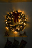 24in Pre-lit Battery Powered Christmas with Remote, Lighted Snow Flocked Artificial Xmas 84305804