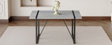 Industrial Rectangular MDF Light Grey Patterned Dining Table for 4-6 people with 1.5 inch thick MDF W1151P209828