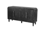 59'' Farmhouse Curved Vintage Storage Sideboard with Large Wooden Handles, Vertical Wood Grain W1445P214050