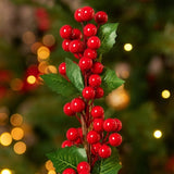 3PCS Set Christmas Door Wreath with Pine Cones & Greenery 13" Red Berry Holly Wreath for Holiday 47289023