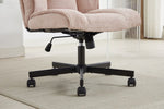 ZUN Armless Desk Chairs with Wheels Office Chair Vanity Chair with Technical Cloth Adjustable Swivel W2725P207687