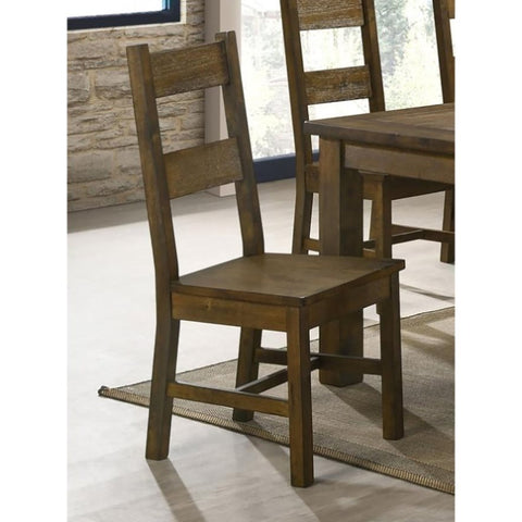 ZUN Rustic Golden Brown Ladder Back Dining Chairs B062P145492