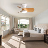 23 Inch Mini Led Ceiling Fan With 3 Color Dimmable 3 ABS Blades Remote Control DC Motor For Bedroom W934P264720