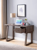 ZUN Writing Desk with One Drawer Single Outlet USB Port - Dark Brown B107134430
