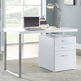 ZUN Writing Desk with 3 Drawers in White B016P162611
