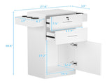Barbershop Salon Locker / Hair Dryer Rack Drawer with Lock White 76190770