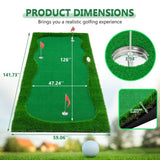 12x5 FT Golf Putting Green, Golf Training Mat with High-quality Turf, 3 Holes, 3 Flags and Cups for W1422P289867