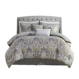 6 Piece Cotton Comforter Set Grey King B03595745