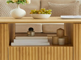 46.5"modern luxury oval coffee table with drawers and storage compartments, curved contour design, W1162P339120