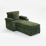 Modern Oversized Chair with Ottoman,Chenille Fabric Sofa Bed,Accent Chair Comfy Sofa with Cupholders W2606P293158