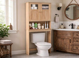 2-Door 3-Shelf MDF Toilet Cabinet with Melamine Finish Bathroom Vanity 23.23*8.66*66.93in Oak 04430980