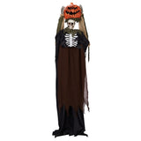 5.6ft Halloween Decorations Outdoor Life Size Animatronics Ghost with Pumpkin Head, Sound-Actived 26986288