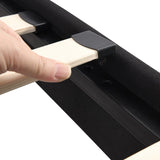 King Size Upholstered Platform Bed Frame with Linen Fabric Headboard, No Box Spring Needed, Wood W2297P284489