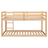 ZUN Twin over Twin Floor Bunk Bed,Natural W50458002