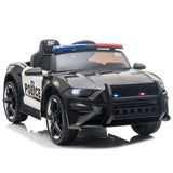 ZUN 12V Kids Ride On Car ,Police sports car,2.4GHZ Remote Control,LED Lights,Siren,Microphone,Black 19017666