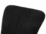 Modern Black teddy wool dining chair, upholstered chair with fabric accent side chair with W210127518