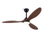 Hot sales 52 Inch Indoor Black Ceilings With Lights, Dimmable LED, 3 Solid Wood Blades, Ceiling W2991P338637