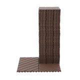 Plastic Interlocking Deck Tiles,44 Pack Patio Deck Tiles,12"x12" Square Waterproof Outdoor All W206P150114