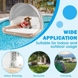 ZUN inflatable pool Floating lounge Swimming raft with parasol 62866070