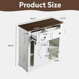 39" Sliding Barn Door Buffet Sideboard Cabinet Coffee Bar with and 2 Drawers, Coffee W2948P245259