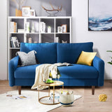56.3" Velvet Round Arm Apartment Loveseat 75528308