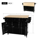 Kitchen Cart with Rubber wood Drop-Leaf Countertop ,Cabinet door internal storage racks,Kitchen 10459641