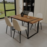 59" MDF natural wood table and modern chair set of 4 pieces, medieval wooden kitchen 53836239
