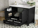 30" Black Bathroom Vanity Single Sink, Combo Cabinet Undermount Sink, Bathroom Storage Cabinet WF324043AAB