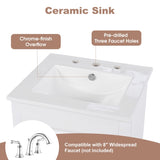 20.3" Bathroom Vanity with Sink, Functional Drawer, Door Shelf, Soft-closing Door, White N759P218643K
