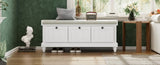 ZUN TREXM Classic Storage Bench with Cushioned Seat and Three Drawers for Entryway and Living Room N715P207812K