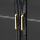 TREXM Farmhouse Sideboard Cabinet with Storage, Wood Buffet Cabinet with Glass Doors and Adjustable N715P264923B