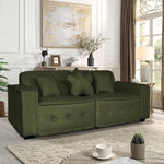 ZUN Green, Velvet cloth Modern Indoor Sofa With Three Pillows, 93.50"*35.23"*30.70" 76467165