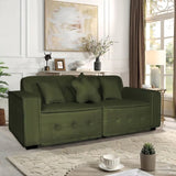 ZUN Green, Velvet cloth Modern Indoor Sofa With Three Pillows, 93.50"*35.23"*30.70" 76467165