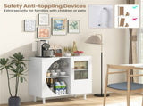 31.5-Inch Freestanding Storage Cabinet with Drawer & Crescent-shaped Flap, Versatile for Kitchen 71445620