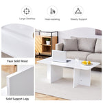 ZUN 44.8 Inch White MDF Coffee Table - Modern Luxury, Stable Triangular Support.The coffee table is made W1512P282531