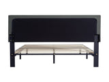 Twin Size Upholstered Platform Bed Frame with Modern Button Tufted Linen Fabric Headboard, No Box W311P195323