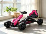 Pink Kids Pedal Go Kart, Adjustable Seat, Durable Swing Axle, Safe Outdoor Ride-On Toy 62548654
