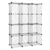 ZUN 12-Cube Organizer Cube Storage Storage Shelves Wire Cube Storage Origami Shelves Metal Grid 82647882