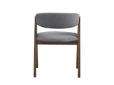 ZUN ACME Keiki Side Chair , Gray Fabric & Walnut Finish DN02916